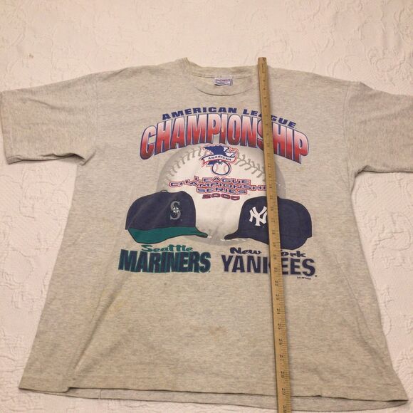 Vintage 2000 American League Championship Mariners Yankees Shirt XL Baseball MLB - Picture 8 of 9